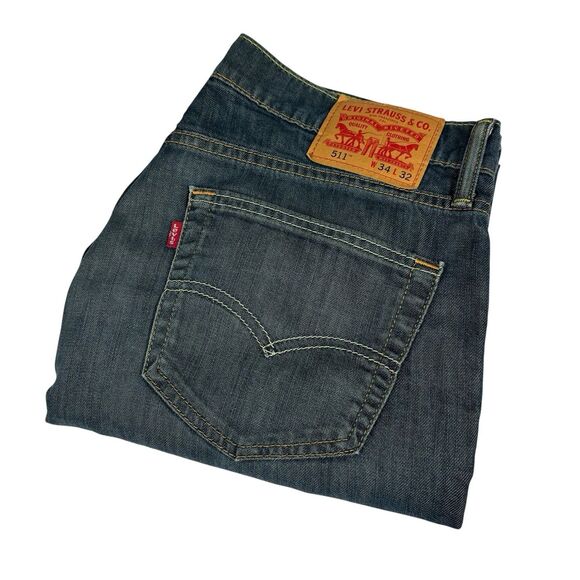 Levi's Men's 511 Slim Fit Jeans 34x32 Straight Medium Wash - Picture 1 of 9